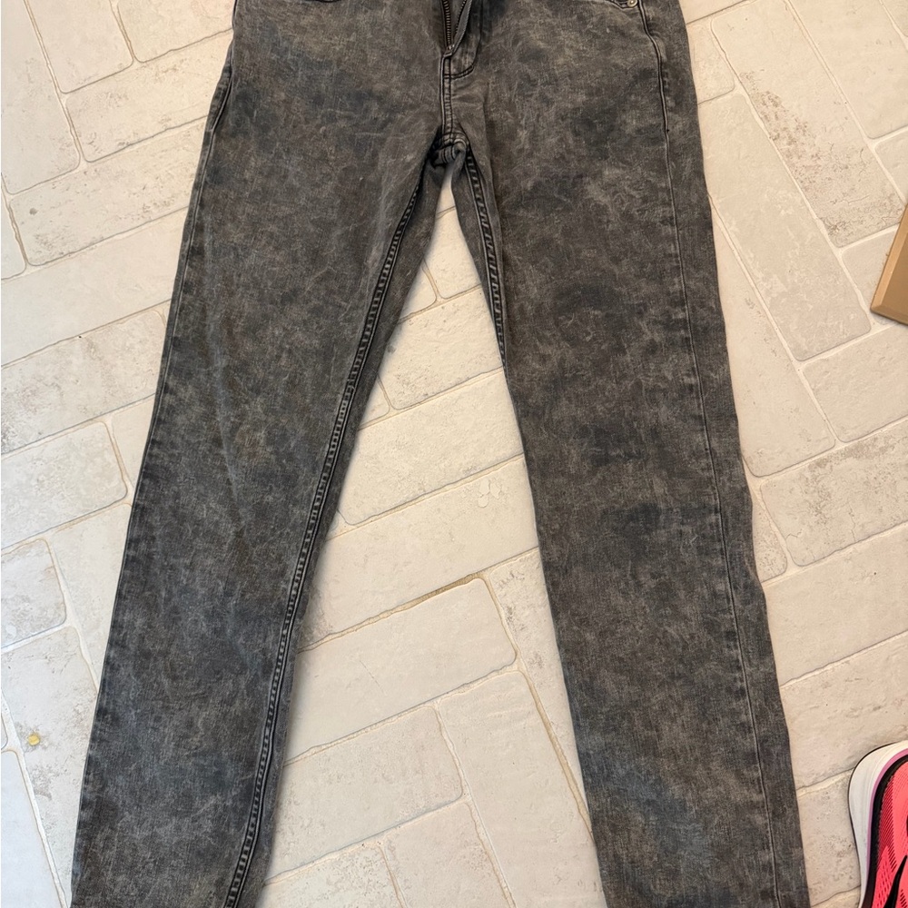 Men's Washed Black Straight-Leg Jeans